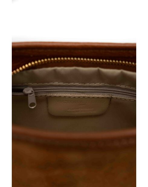 Schultertasche Mia aus Terrakottaleder - 28x17x8cm