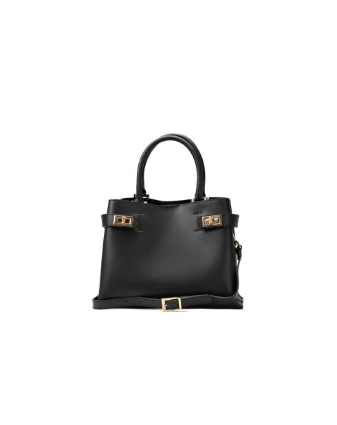Nelia schwarze Lederhandtasche - 27x22x12cm