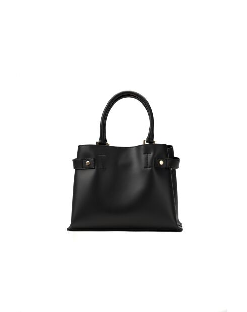 Nelia schwarze Lederhandtasche - 27x22x12cm