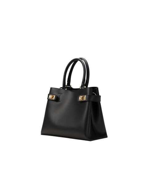 Nelia schwarze Lederhandtasche - 27x22x12cm