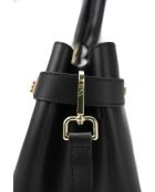 Nelia schwarze Lederhandtasche - 27x22x12cm