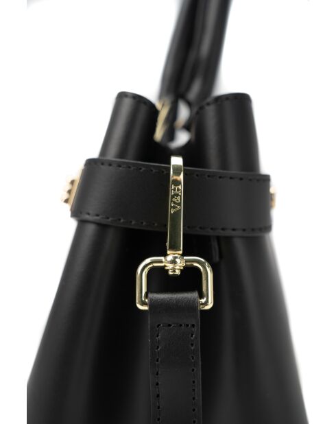 Nelia schwarze Lederhandtasche - 27x22x12cm