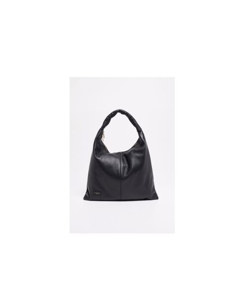 Sac porte épaule en cuir Zelie noir - 35X45X5cm