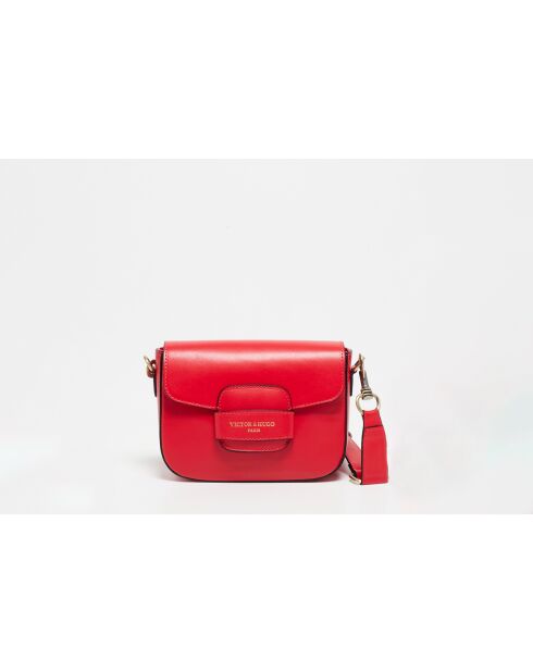 Rote Schultertasche Eliane aus Leder - 23x16x6cm