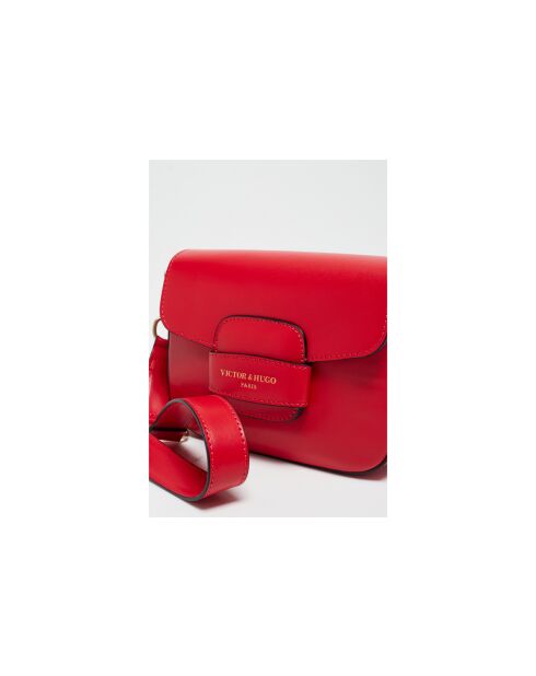Rote Schultertasche Eliane aus Leder - 23x16x6cm
