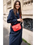 Rote Schultertasche Eliane aus Leder - 23x16x6cm