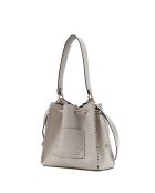 Claudia Schultertasche aus Leder cremefarben - 27x25 12cm