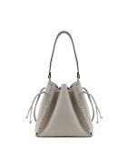 Claudia Schultertasche aus Leder cremefarben - 27x25 12cm