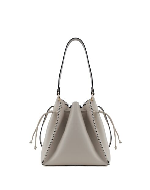 Claudia Schultertasche aus Leder cremefarben - 27x25 12cm