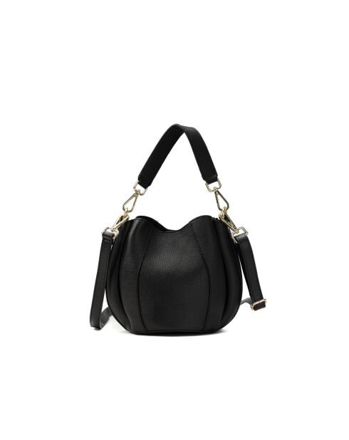 Elora Schultertasche aus schwarzem Leder - 22x18x13,5 cm