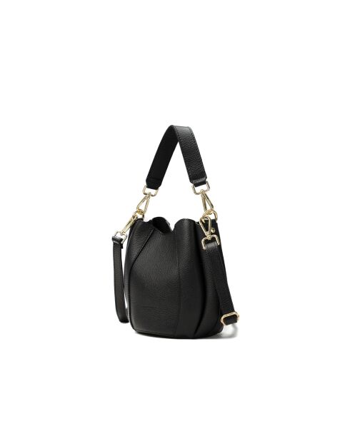 Elora Schultertasche aus schwarzem Leder - 22x18x13,5 cm