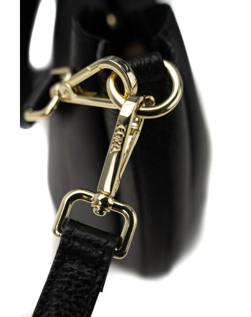 Elora Schultertasche aus schwarzem Leder - 22x18x13,5 cm