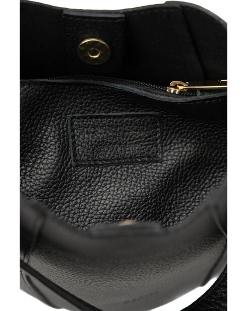 Elora Schultertasche aus schwarzem Leder - 22x18x13,5 cm