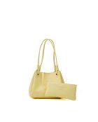 Borsa a tracolla Dana in pelle gialla - 22x18x16cm