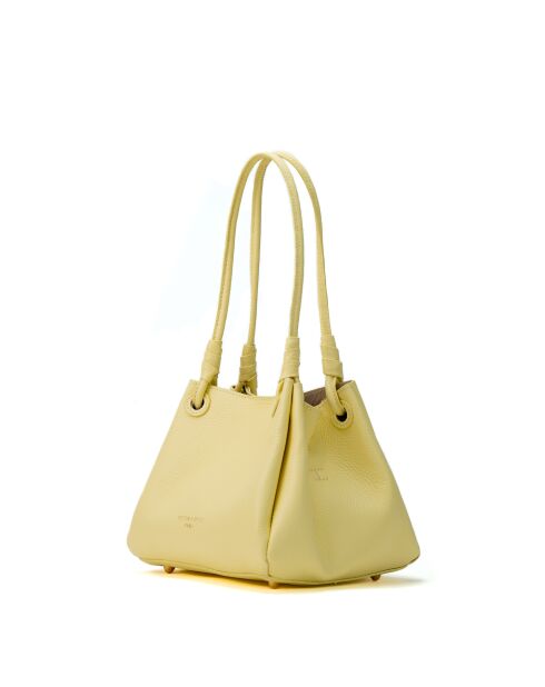 Sac à bandouliere en cuir Dana jaune - 22x18x16cm