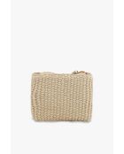 Beige leren portemonnee Sol - 13x10x1cm