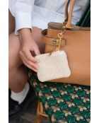 Beige leren portemonnee Sol - 13x10x1cm