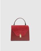 Borsa a mano Shak in pelle bordeaux - 23,5x20x10cm
