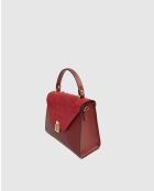 Borsa a mano Shak in pelle bordeaux - 23,5x20x10cm