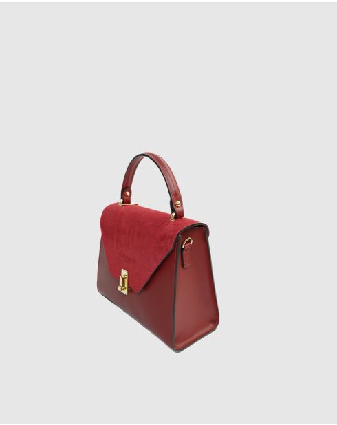 Borsa a mano Shak in pelle bordeaux - 23,5x20x10cm