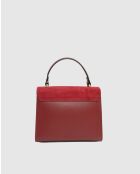 Borsa a mano Shak in pelle bordeaux - 23,5x20x10cm