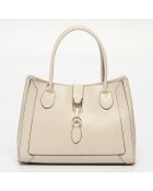 Beryn Schultertasche aus Leder cremefarben - 31x22x11,5 cm
