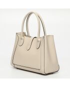 Beryn Schultertasche aus Leder cremefarben - 31x22x11,5 cm