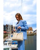 Beryn Schultertasche aus Leder cremefarben - 31x22x11,5 cm