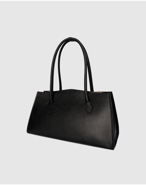 Sac porte épaule en cuir Oxa noir - 41.5x25x19cm