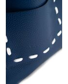 Bandolera Claudia de piel azul/blanca - 27x25 12cm