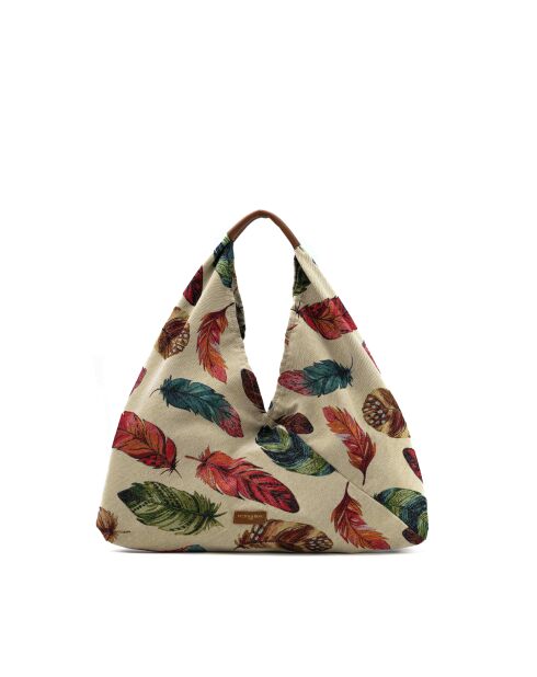 Veelkleurige Elea leren schoudertas - 58x50x2cm