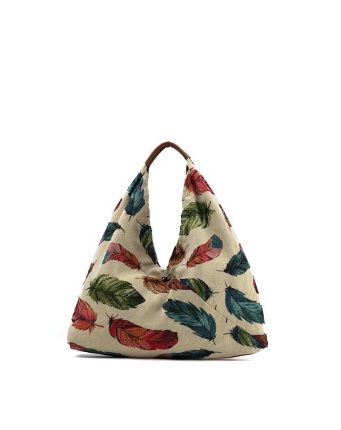 Veelkleurige Elea leren schoudertas - 58x50x2cm