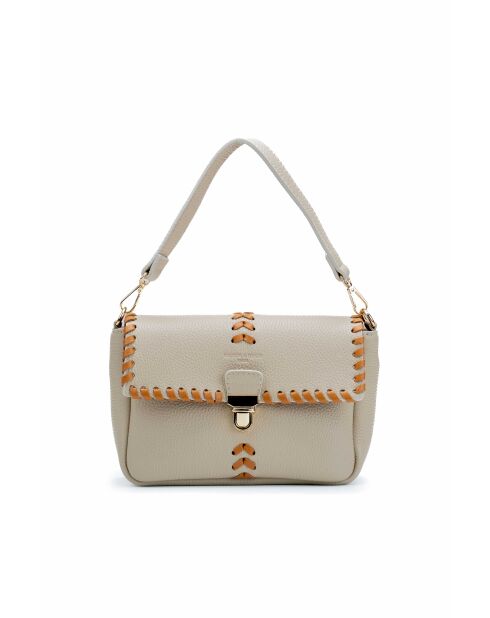 Bandolera de piel Rima beige/camel - 26x17x7,5 cm