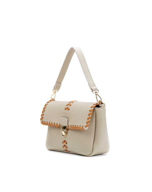 Bandolera de piel Rima beige/camel - 26x17x7,5 cm