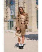 Bandolera de piel Rima beige/camel - 26x17x7,5 cm
