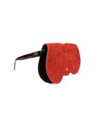 Samy rode leren brillenhouder - 15x8x1cm