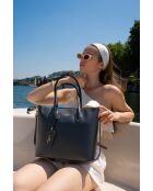 Myra schwarze Lederhandtasche - 34x28x12cm