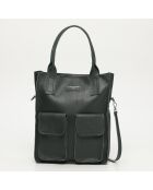 Borsa a mano in pelle Noa verde bottiglia - 34x38x11cm