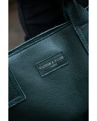 Borsa a mano in pelle Noa verde bottiglia - 34x38x11cm