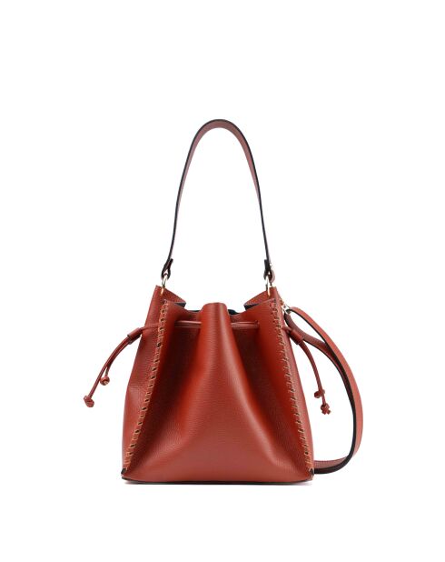 Claudia Schultertasche aus Terrakottaleder - 27x25 12cm