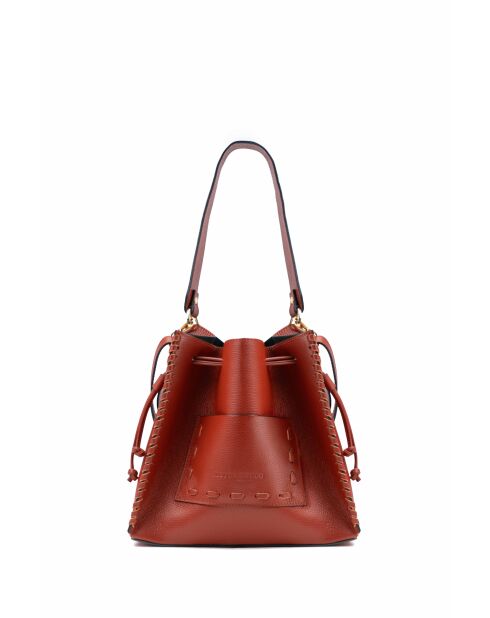 Claudia Schultertasche aus Terrakottaleder - 27x25 12cm