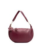 Schultertasche Kim aus burgunderfarbenem Leder - 39x24x8cm