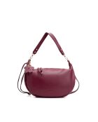 Schultertasche Kim aus burgunderfarbenem Leder - 39x24x8cm