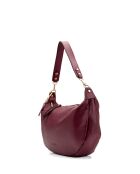 Schultertasche Kim aus burgunderfarbenem Leder - 39x24x8cm