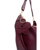 Schultertasche Kim aus burgunderfarbenem Leder - 39x24x8cm