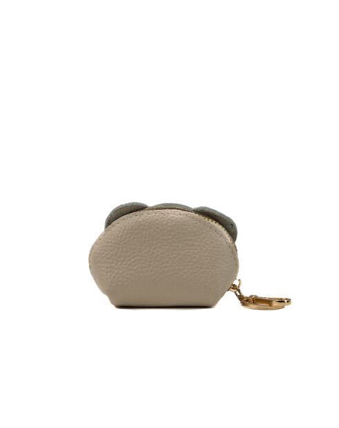 Jim leren portemonnee in beige/hemelsblauw - 10x7x5cm