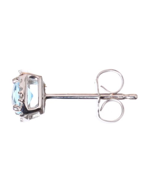 Boucles d'oreilles Popi Coussin Diamants 0.07 ct Topazes or blanc