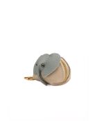 Jim leren portemonnee in beige/hemelsblauw - 10x7x5cm
