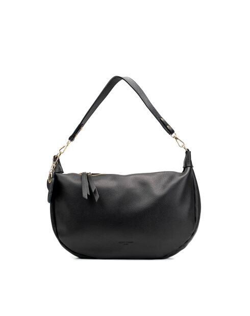 Kim Schultertasche aus schwarzem Leder - 39X24X8cm