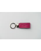 Porte cle en cuir Avy rose - 7.5x3cm